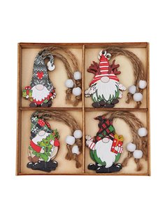 Χριστουγεννιάτικα στολίδια δέντρου Άγιος Βασίλης 2 σετ 12 τεμαχίων 6,5x5εκ.