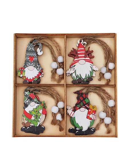 Χριστουγεννιάτικα στολίδια δέντρου Άγιος Βασίλης 2 σετ 12 τεμαχίων 6,5x5εκ.