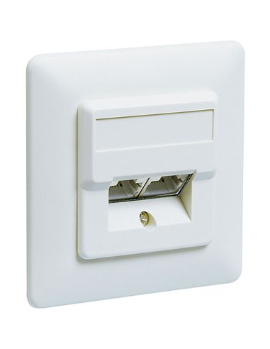 50972 CAT 5e DUP WHITE FLUSH MOUNT ΤΟΙΧΟΥ