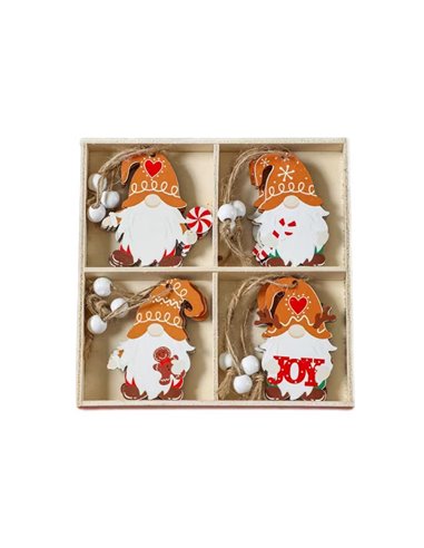 Χριστουγεννιάτικα στολίδια δέντρου Άγιος Βασίλης 1 σετ 12 τεμαχίων 6,5x5εκ.