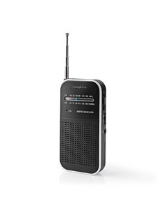 NEDIS RDFM1110SI FM / AM Radio 1.5 W Pocket Size Silver / Black