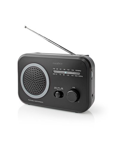 NEDIS RDFM1330GY FM / AM Radio 1.8 W Carrying Handle Grey / Black