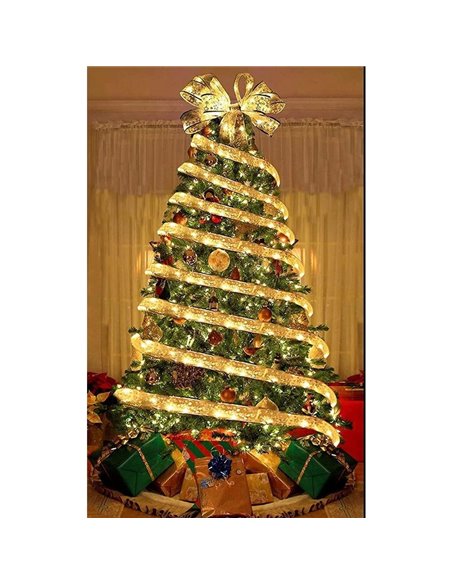 Φωτιζόμενη γιρλάντα χριστουγεννιάτικη χρυσή 5εκ. x 5μ.