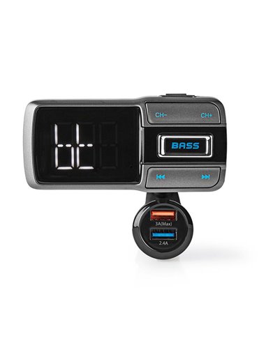 NEDIS CATR101BK Car FM Transmitter Bluetooth Bass Boost MicroSD Card Slot Hands-