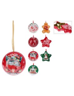 Σετ χριστουγεννιάτικα στολίδια-κουτάκια μεταλλικά