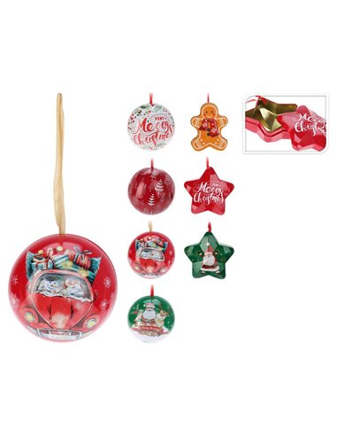Σετ χριστουγεννιάτικα στολίδια-κουτάκια μεταλλικά