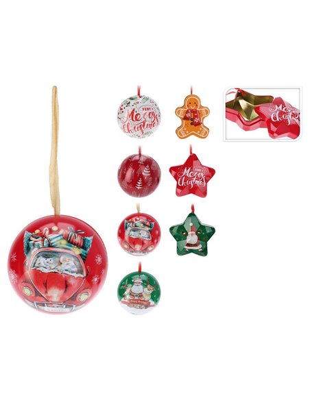 Σετ χριστουγεννιάτικα στολίδια-κουτάκια μεταλλικά