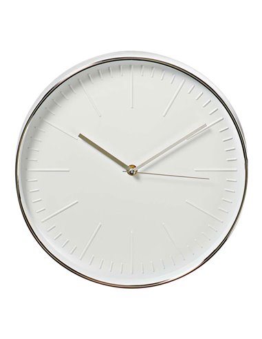 NEDIS CLWA013PC30SR Circular Wall Clock, 30 cm Diameter, White & Silver