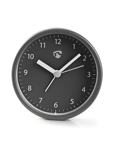 NEDIS CLDK006GY Analogue Desk Alarm Clock, Grey