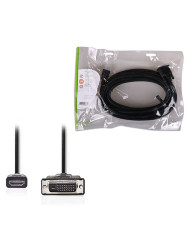 NEDIS CCGP34800BK50 HDMI - DVI Cable, HDMI Connector - DVI-D 24+1-Pin Male, 5m,