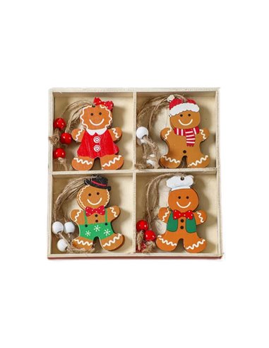 Χριστουγεννιάτικα στολίδια δέντρου Gingerbread 1 σετ 12 τεμαχίων 6,5x5εκ.