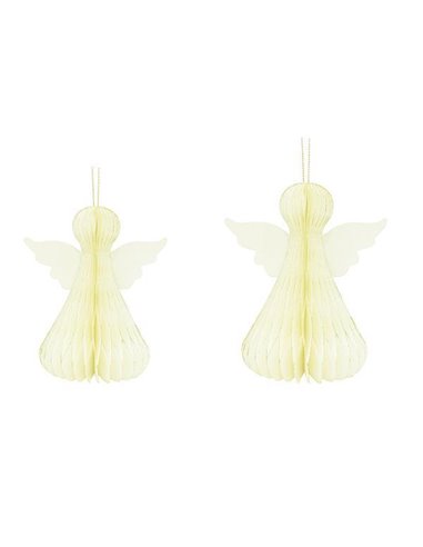 Χριστουγεννιάτικα στολίδια "Αγγελάκια" χάρτινα σετ 2 τμχ 10 - 12εκ.