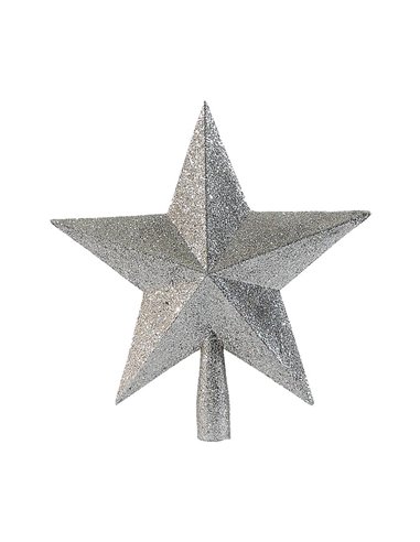 Κορυφή δέντρου αστέρι ασημένια Υ19x19x5εκ.
