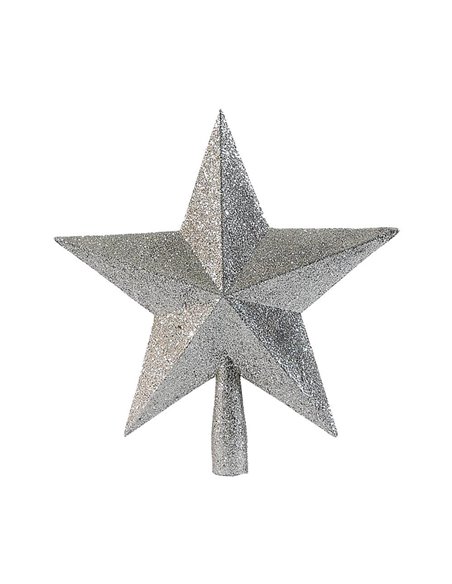 Κορυφή δέντρου αστέρι ασημένια Υ19x19x5εκ.