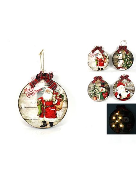 Χριστουγεννιάτικες μπάλες με φως, κοκτέηλ 4 σχεδίων, Υ30,5x2,5x29εκ