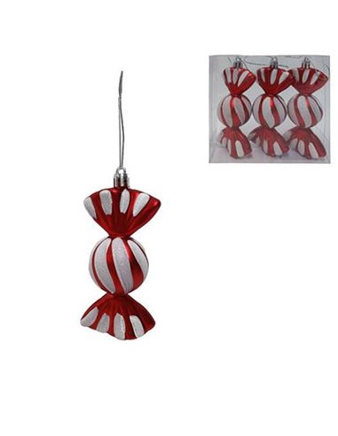 Χριστουγεννιάτικα στολίδια "Καραμέλα" Υ11x4x5εκ. σετ 3 τεμαχίων
