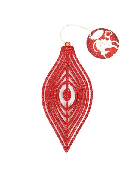 Στολίδι χριστουγεννιάτικο κόκκινο 10x18εκ. σε 3 σχέδια