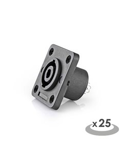 NEDIS CAVC16902BK Speaker Connector Speaker 4-pin Female 25 pieces Square Black