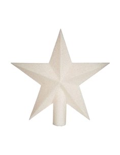 Κορυφή δέντρου αστέρι λευκή Υ19x19x5εκ.