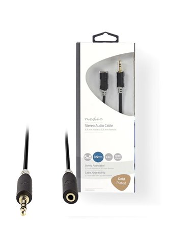 NEDIS CABW22050AT20 Stereo Audio Cable 3.5 mm Male - 3.5 mm Female 2.0 m Anthrac