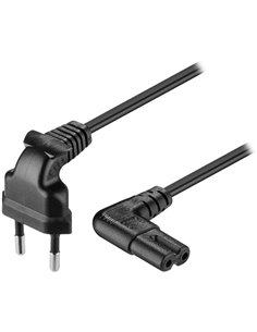 97348 ΚΑΛΩΔΙΟ ΤΡΟΦΟΔΟΣΙΑΣ EURO PLUG ΓΩΝΙΑ ΜΑΥΡΟ 1.5m