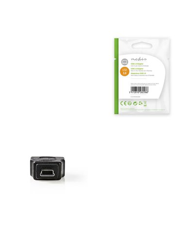 NEDIS CCGP60902BK USB 2.0 Adapter, Mini 5-Pin Male - A Female, Black