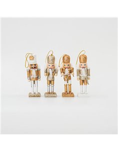 Καρυοθραύστης, σετ 4τμχ κοκτέηλ, χρυσος-ασπρος Υ13εκ.