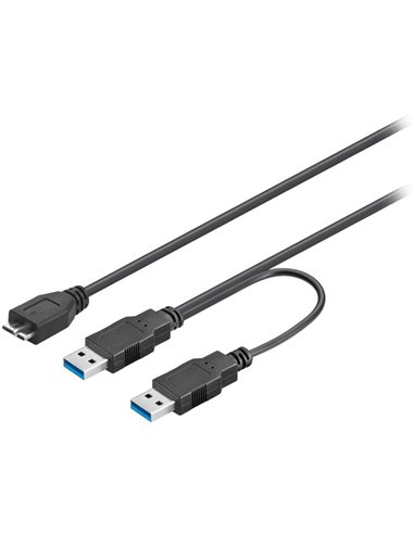 95746 ΚΑΛΩΔΙΟ 2xUSB 3.0 PLUG (TYPE A) -> USB 3.0 MICRO PLUG (TYPE B) 0.30m