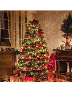 Φωτιζόμενη γιρλάντα χριστουγεννιάτικη κόκκινη 3,8εκ. x 3μ.