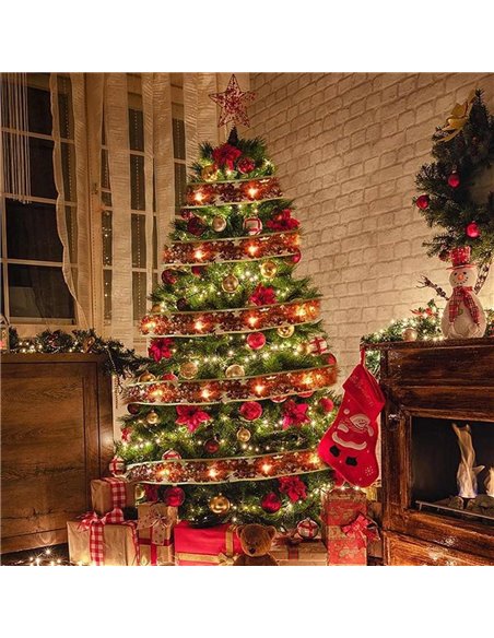 Φωτιζόμενη γιρλάντα χριστουγεννιάτικη κόκκινη 3,8εκ. x 3μ.