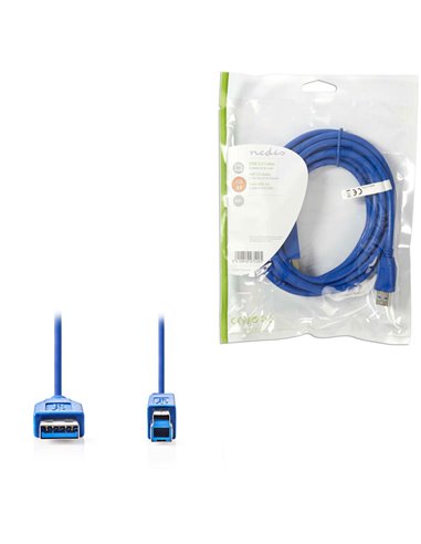 NEDIS CCGP61100BU30 USB 3.0 Cable A Male - B Male 3.0 m Blue