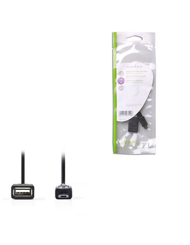 NEDIS CCGP60515BK02 USB 2.0 On-the-go Cable Micro B Male-A Female 0.2m Black
