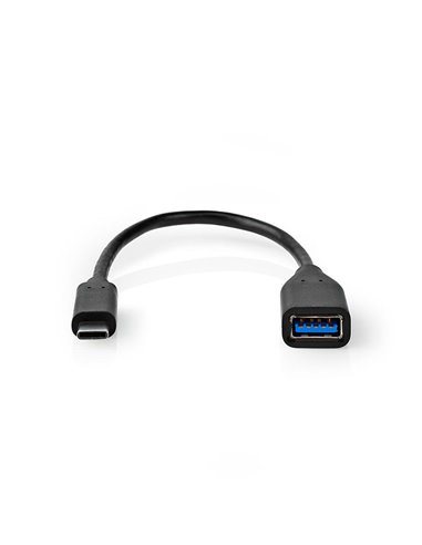 NEDIS CCGT61710BK02 USB-C 3.0 Adapter Cable USB-C Male A Female 0.2 m Black