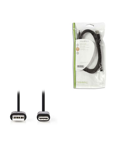 NEDIS CCGP60600BK20 USB 2.0 Cable Type-C Male - A Male 2.0m Black