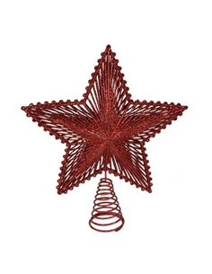Κορυφή δέντρου αστέρι κόκκινη Y26x5x20εκ.