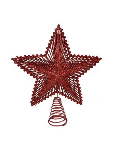 Κορυφή δέντρου αστέρι κόκκινη Y26x5x20εκ.