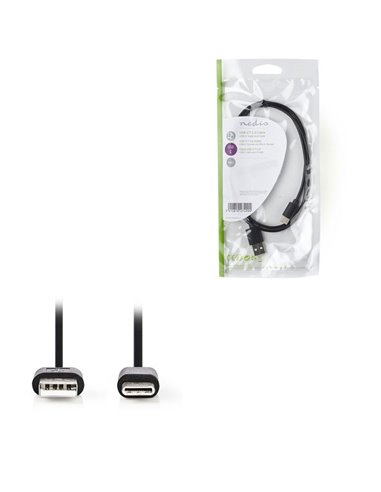 NEDIS CCGP60600BK10 USB 2.0 Cable Type-C Male - A Male 1.0 m Black