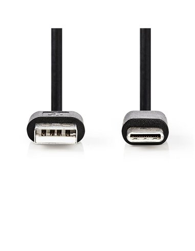 NEDIS CCGT60600BK20 Sync & Charge Cable A Male USB-C Male 2.0 m Black