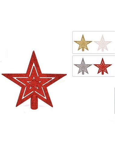 Κορυφή δέντρου αστέρι κοκτέηλ 4 χρωμ. Y18x5x18,5εκ.