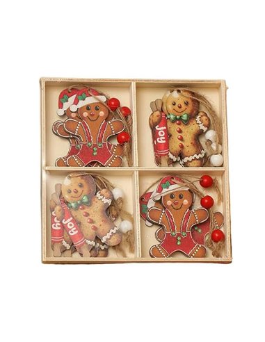 Χριστουγεννιάτικα στολίδια δέντρου Gingerbread 2 σετ 12 τεμαχίων 6,5x5εκ.