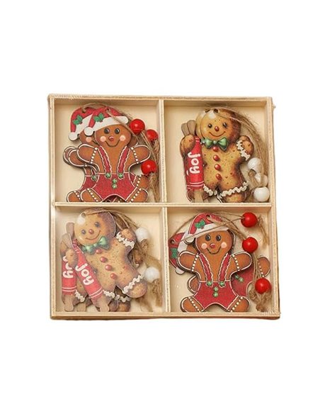 Χριστουγεννιάτικα στολίδια δέντρου Gingerbread 2 σετ 12 τεμαχίων 6,5x5εκ.