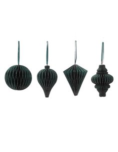 Χριστουγεννιάτικα στολίδια χάρτινα σετ 4 τμχ Ø8-10εκ. πράσινα