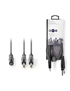 NEDIS COTH23200GY15 Stereo Audio Cable 2x 6.35 mm Male - 3.5 mm Male 1.5m Grey