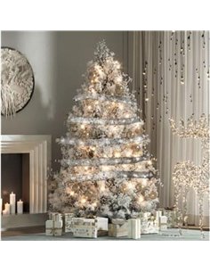 Φωτιζόμενη γιρλάντα χριστουγεννιάτικη ασημί 3,8εκ. x 3μ.