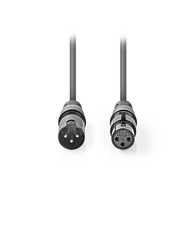 NEDIS COTG15010GY100 Balanced XLR Audio Cable XLR 3-Pin Male - XLR 3-Pin Female