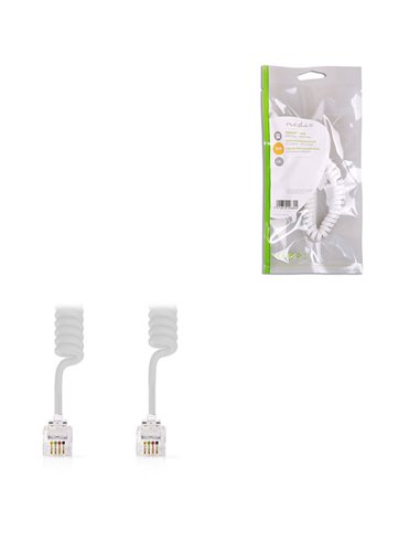 NEDIS TCGP90100WT20 Telecom Cable RJ10 Male - RJ10 Male 2.0 m White