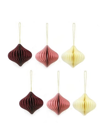 Χριστουγεννιάτικα στολίδια χάρτινα σετ 6 τμχ Ø8εκ.