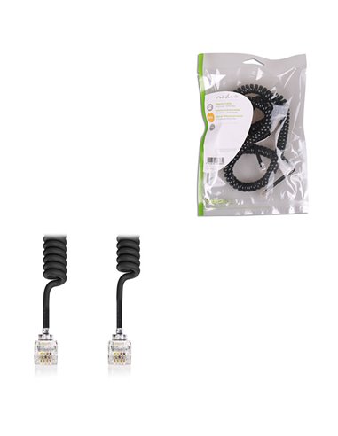 NEDIS TCGP90100BK50 Telecom Cable RJ10 Male - RJ10 Male 5.0m Black