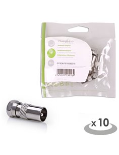 NEDIS CSGP41953ME Satellite & Antenna Adapter F Male - Coax Male 10 pieces Metal