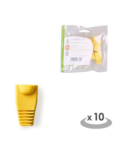 NEDIS CCGP89900YE Yellow Strain Relief Boot For RJ45 Network Connectors-10 piece